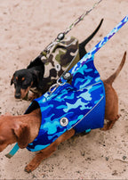 =The Doggo'Float Dog Life Jacket By Doggos Wear In Blue Camo Safety Vest